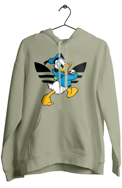 Women's hoodie with prints Adidas Donald Duck. Adidas, animated series, cartoon, daisy duck, donald duck. 2070702