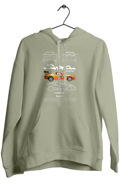 Women's hoodie with prints Toyota Supra. Automobile, car, japan, sport car, sports car, supra, toyota, toyota supra. 2070702