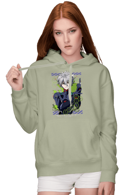 Жіноче худі з принтом "Євангеліон Каору". Kaworu, kaworu nagisa, neon genesis evangelion, nerv, аніме, єва, євангеліон, каору, каору наґіса, манга. 2070702