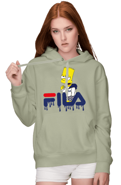 Жіноче худі з принтом "Барт FILA". Bart, simpsons, барт, сімпсон, спорт, спортивний одяг. 2070702