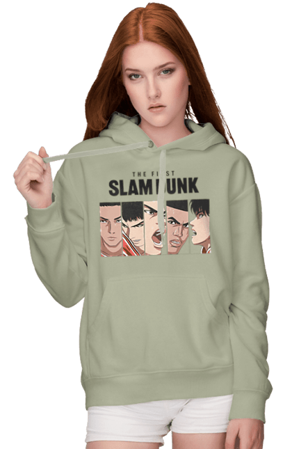 Women's hoodie with prints Slam Dunk. Anime, basketball, comedy, manga, school, shonen, slam dunk, sports anime. 2070702