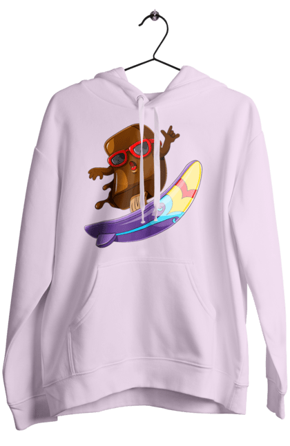 Жіноче худі з принтом "Мороженко На Серфі". Літо, морозиво, окуляри, серфінг. 2070702