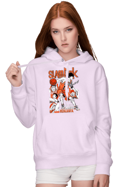 Women's hoodie with prints Slam Dunk Kaede Rukawa. Anime, basketball, comedy, kaede rukawa, manga, school, shonen, slam dunk, sports anime. 2070702