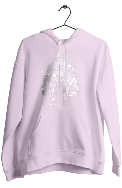 Women`s hoodie with prints Skull on a motorcycle. Biker, motorcycle, skeleton, skull. 2070702