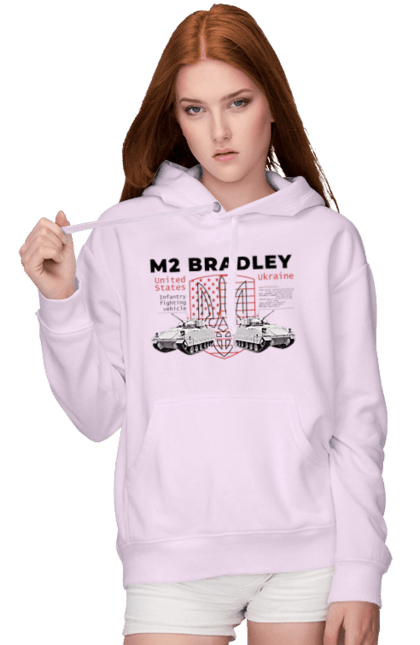 Жіноче худі з принтом "M2 Bradley". F16, m2 bradley, nasams, zuzana, гаубиця, два герби, залужний, сюзанна. 2070702