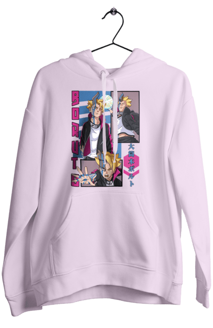 Women's hoodie with prints Boruto. Anime, boruto, enemies, manga, neon, tv series. 2070702