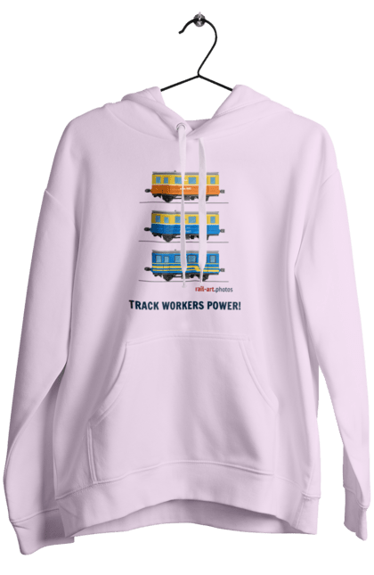 Women`s hoodie with prints Track Workers Power! Railcar AS1A. As1a, motorcar, rail, railcar, railway, track, track workers, ukrzaliznytsia. 2070702