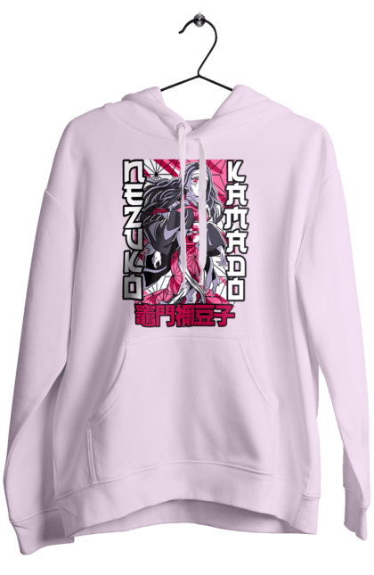 Women's hoodie with prints Demon Slayer Nezuko. Anime, demon slayer, kimetsu no yaiba, manga, nezuko, serial. 2070702