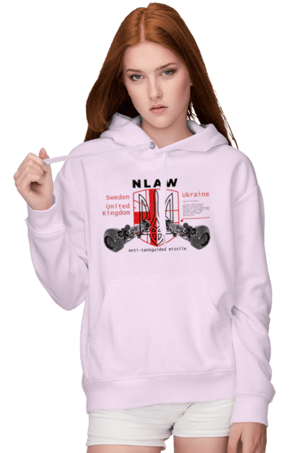 Жіноче худі з принтом "NLAW". Caesar, himars, nlaw, patriot, weapon, zaluzhny. 2070702