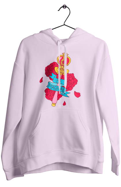 Women's hoodie with prints Be Magical. Anime, charm, flowers, magic, rose flower, sailor moon, tv series, wand. 2070702