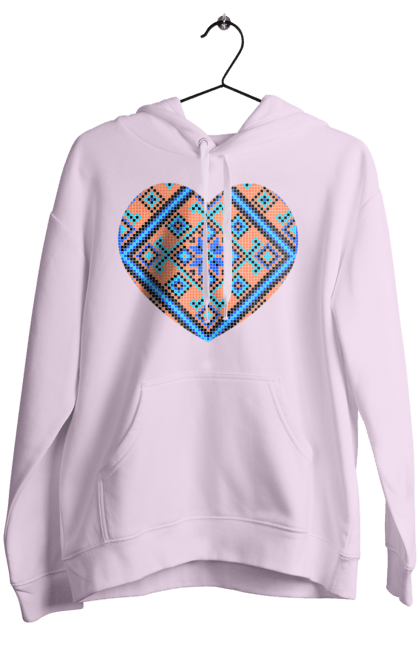 Жіноче худі з принтом "Серце вишивка". Вишиванка, вишивка, вишивка хрестиком, люблю україну, серце, символи україни, традиції україни, україна. 2070702