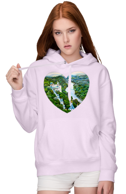 Women`s hoodie with prints Святогорская лавра. Church, donetsk region, forest, landscape, monastery, river, svyatogorsk, ukraine. 2070702