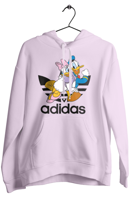 Women's hoodie with prints Adidas Donald Duck. Adidas, animated series, cartoon, daisy duck, donald duck. 2070702