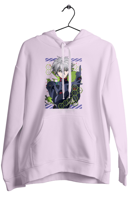 Women's hoodie with prints Evangelion Kaworu. Anime, evangelion, eve, kaworu, kaworu nagisa, manga, neon genesis evangelion, nerve, tv series. 2070702