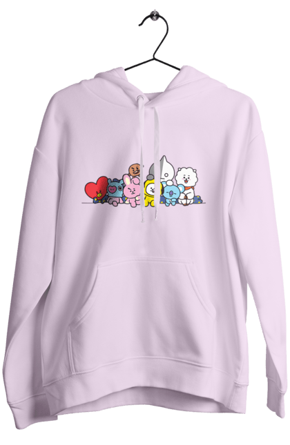 Women`s hoodie with prints BTS & BT21. Bt21, bts, bts, characters, k pop, k-pop, line, toy. 2070702