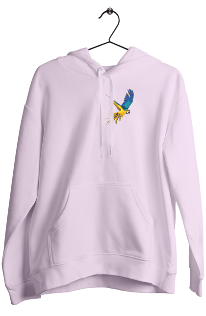Women`s hoodie with prints The parrot is Ukrainian. Birdie, exotic, parrot, patriot, symbolics, ukraine. 2070702