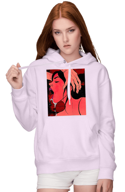 Women`s hoodie with prints Girl Sucks With Saliva. Sex, suck. 2070702