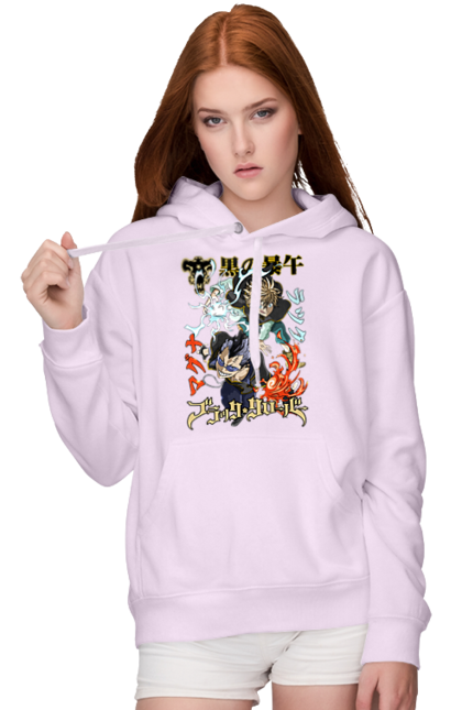 Women's hoodie with prints Black Clover Magna Swing and Luck Voltia. Anime, black clover, luck voltia, magna swing, manga, wizard king. 2070702