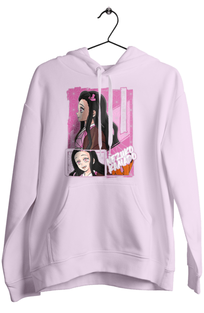 Women`s hoodie with prints Demon Slayer Nezuko. Anime, demon slayer, kimetsu no yaiba, manga, nezuko, serial. 2070702