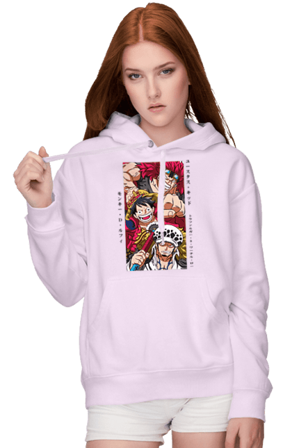 Women's hoodie with prints One Piece Luffy. Anime, luffy, manga, monkey de luffy, one piece, pirates. 2070702