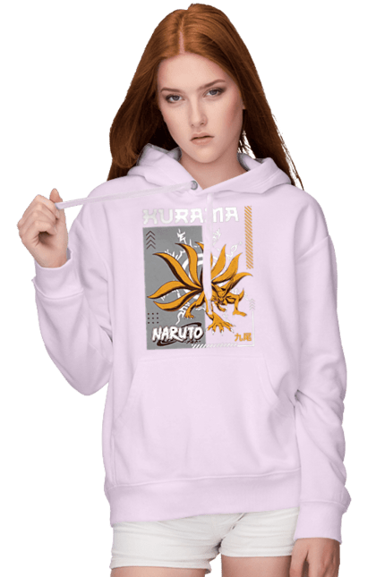 Women's hoodie with prints Naruto Kurama. Anime, character, kurama, manga, naruto, ninja, tv series. 2070702