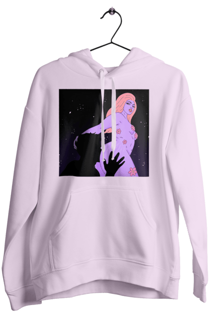 Жіноче худі з принтом "Фіолетова Дівчина". Дівчина, тіло. 2070702