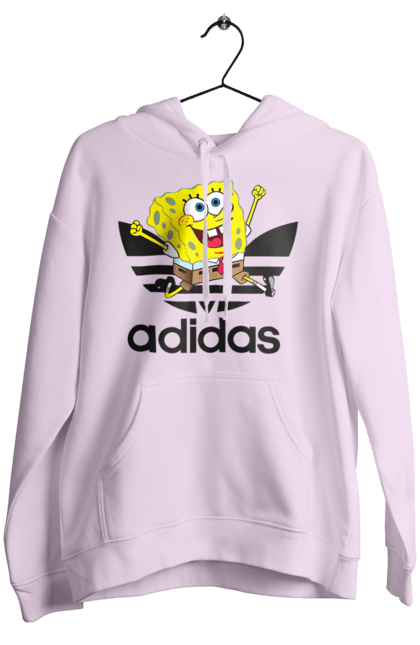 Жіноче худі з принтом "Adidas Губка Боб". Adidas, spongebob, адідас, губка боб, мультик, мультсеріал, спанч боб, спорт. 2070702