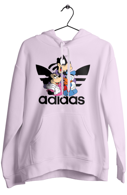 Жіноче худі з принтом "Adidas Міккі Маус". Adidas, mickey mouse, адідас, дісней, міккі, міккі маус, мультфільм. 2070702