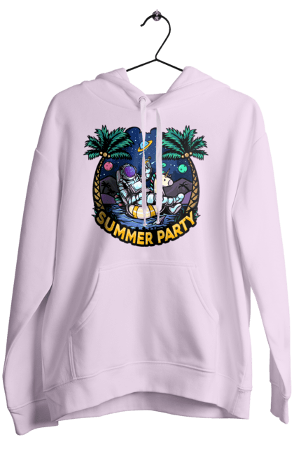 Women`s hoodie with prints Summer Party With Astronaut. Cosmonaut, space, summer. 2070702