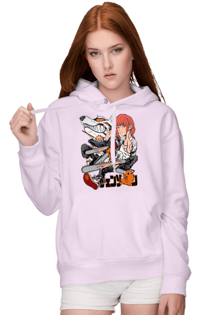 Women's hoodie with prints Chainsaw Man. Anime, chainsaw man, demon, denji, manga, pochita, shonen. 2070702