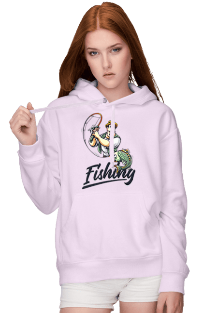 Жіноче худі з принтом "Рибалка, літо". Відпочинок, літо, рибалка. 2070702