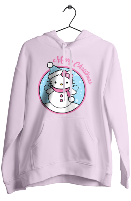 Жіноче худі з принтом "Хелло Кітті Веселого Різдва!". Hello kitty, merry christmas, бренд, кіт, кошеня, персонаж, різдво, санта клаус, хелло кітті. 2070702