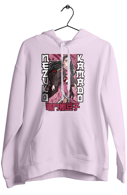 Women's hoodie with prints Demon Slayer Nezuko. Anime, demon slayer, kimetsu no yaiba, manga, nezuko, serial. 2070702