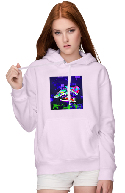 Women`s hoodie with prints Step`n. Crypt, cryptocurrencies, nft, nft sneakers, solana, stepn, virtual crosses. 2070702