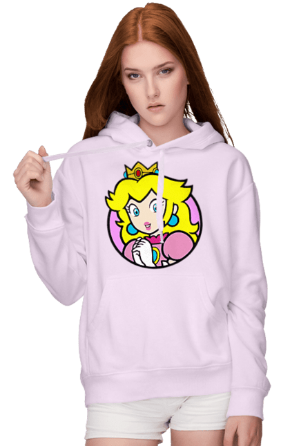 Women's hoodie with prints Mario Bros. Princess Peach. Character, game, mario, mario bros, nintendo, princess peach, super mario bros. 2070702