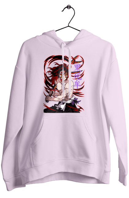 Women's hoodie with prints Demon Slayer Kokushibo. Anime, demon slayer, eternal paradise faith, kimetsu no yaiba, kokushibo, manga, nezuko, twelve kizuki, upper rank six. 2070702