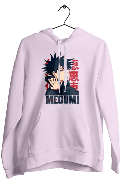 Women's hoodie with prints Jujutsu Kaisen Megumi. Anime, dark fantasy, fushiguro, fushiguro megumi, jujutsu kaisen, magic battle, manga, megumi, mystic. 2070702