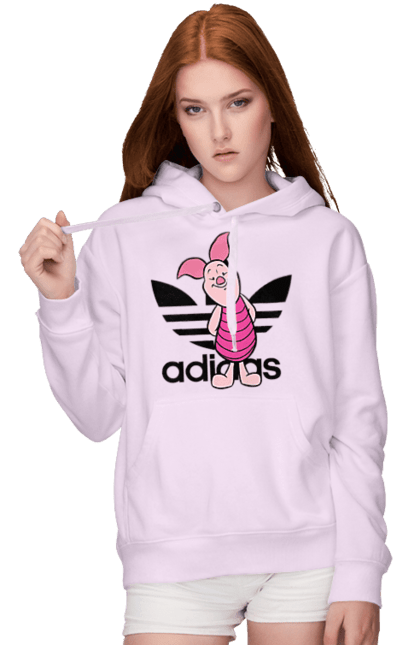 Жіноче худі з принтом "Adidas П'ятачок". Adidas, piglet, адідас, вінні пух, мультфільм, п ятачок, п`ятачок, пятачок. 2070702