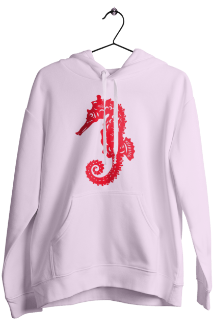 Women`s hoodie with prints Sea Horse. Flowers, sea, sea dwellers, sea horse, summer, summer vacation, vacation. 2070702