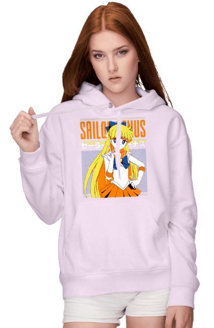 Women's hoodie with prints Sailor Venus. Anime, drama, magical girl, minako aino, sailor moon, sailor venus, tv series. 2070702