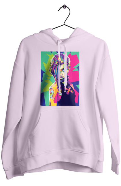 Women's hoodie with prints Arcane. Animated series, arcane, fantasy, fortiche, jinx, league of legends, riot games, wai. 2070702