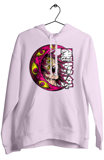 Women's hoodie with prints Demon Slayer Kokushibo. Anime, demon slayer, eternal paradise faith, kimetsu no yaiba, kokushibo, manga, twelve kizuki, upper rank six. 2070702