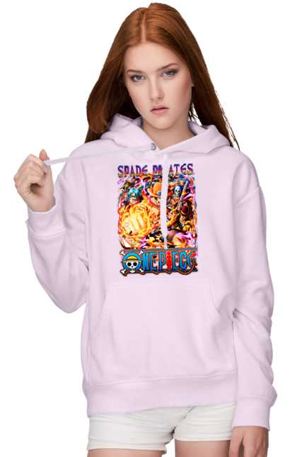 Women's hoodie with prints One Piece Portgas D. Ace. Anime, fire fist, gol d. ace, manga, one piece, portgas d. ace, straw hat pirates. 2070702