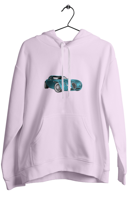 Women`s hoodie with prints Auto.7. Auto, blue, graphics, photo, retro car. 2070702