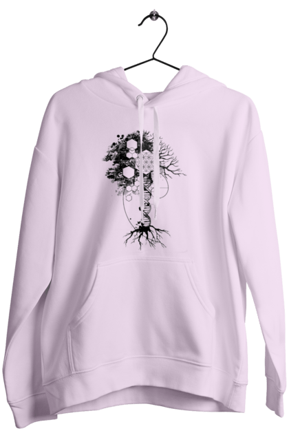 Жіноче худі з принтом "Древо життя". Геном людини, дерево життя, золотий перетин, квітка життя, сакральна геометрія, таємниця світобудови, таємниця числа фібоначчі, число бога, число фібоначчі. 2070702