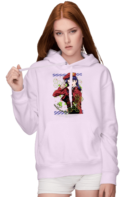 Women's hoodie with prints Evangelion Misato. Angel, anime, eva 01, evangelion, eve, manga, misato, misato katsuragi, neon genesis evangelion. 2070702