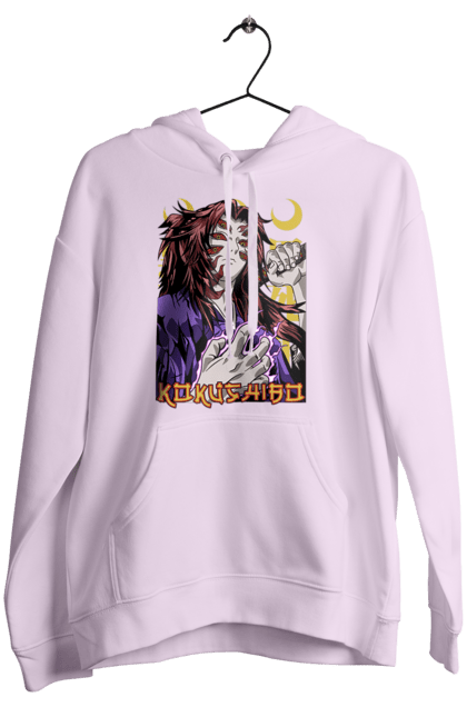 Women's hoodie with prints Demon Slayer Kokushibo. Anime, demon slayer, eternal paradise faith, kimetsu no yaiba, kokushibo, manga, nezuko, twelve kizuki, upper rank six. 2070702