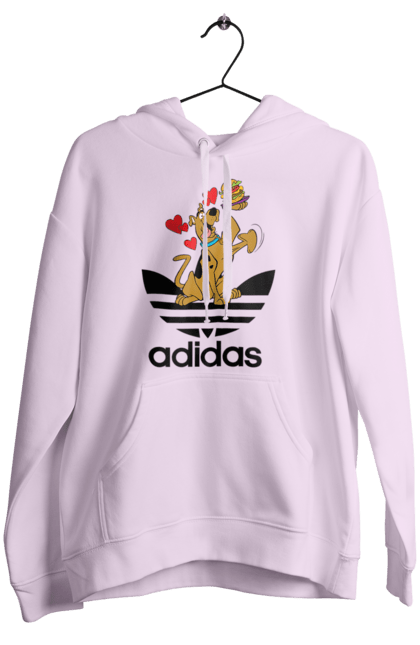 Женское худи с принтом Adidas Скуби Ду. Adidas, scooby-doo, адидас, мультсериал, сериал, скуби-ду, собака. 2070702