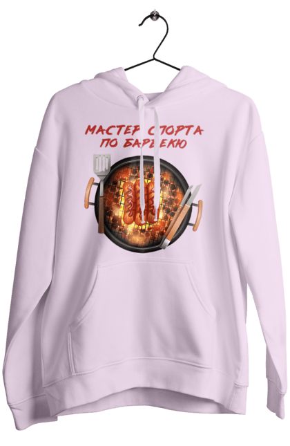 Women`s hoodie with prints Master Of Sports On Barbecue. B-b-q, master of sport, picnic, sausages. 2070702