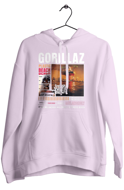 Women's hoodie with prints Gorillaz. Electronics, gorillaz, group, hip-hop, music, rock. 2070702